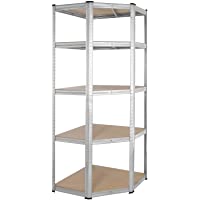 Los mejores  - Monzana Estantería metálica de esquina 5 estantes 180x70x40cm carga máx. 875 kg para cargas pesadas taller garaje